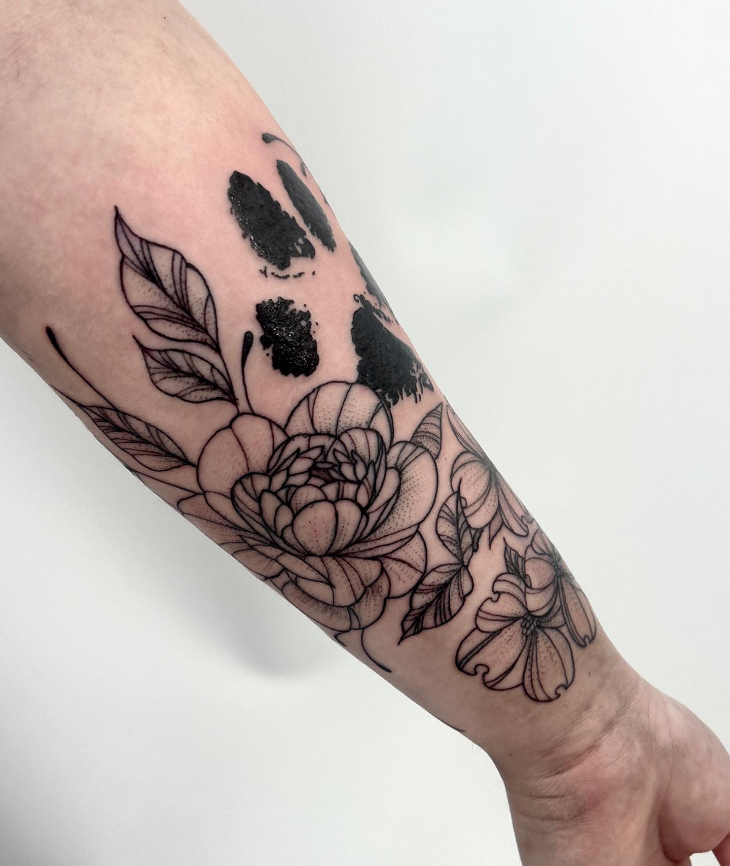 Tattoo by @notmarytattoos — dotwork, black_and_grey