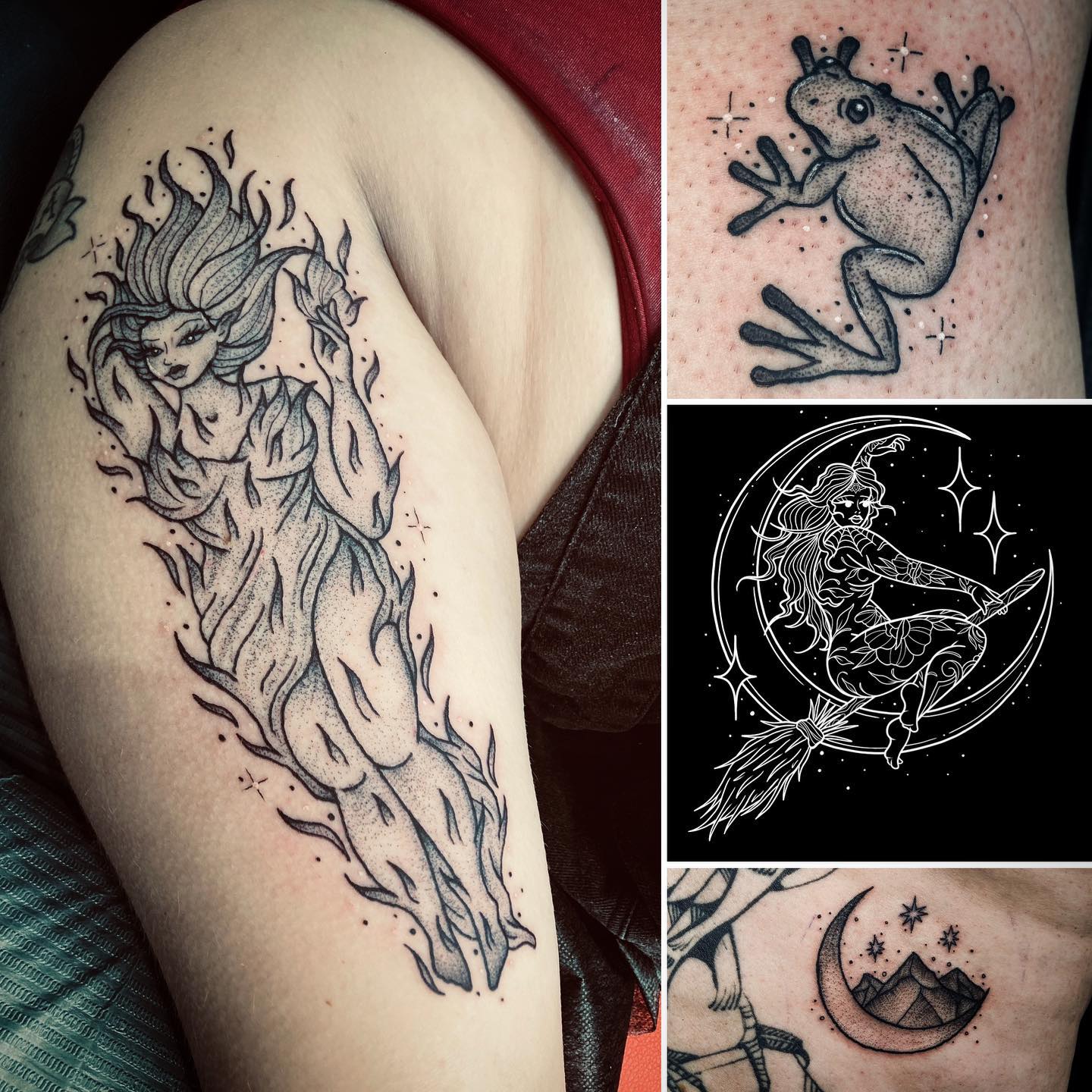 Tattoo by @nocturnalflare โ black_and_grey, illustrative
