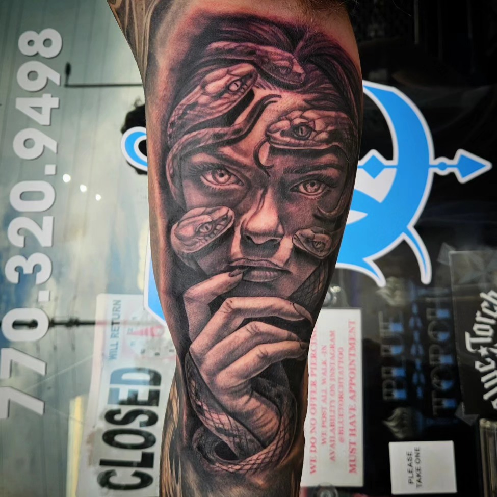 Tattoo by @mikebugenhagentattoos — realism, black_and_grey
