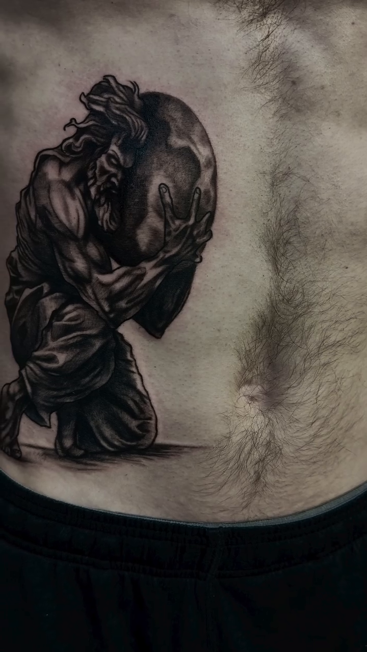 Tattoo by @daveisoldbutstillkicknit — realism, black_and_grey