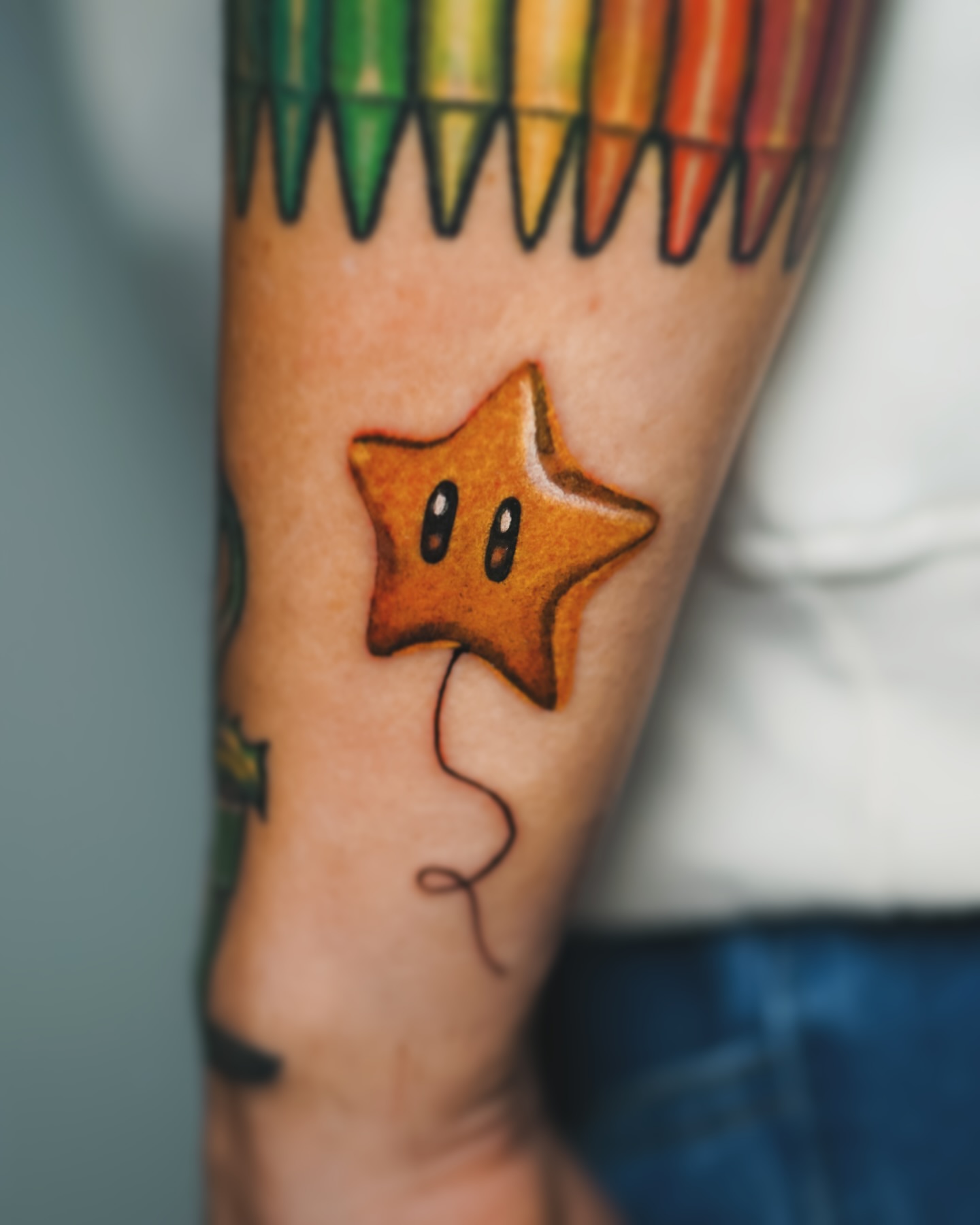 Star dotwork tattoo on the forearm by Katherin Plaza