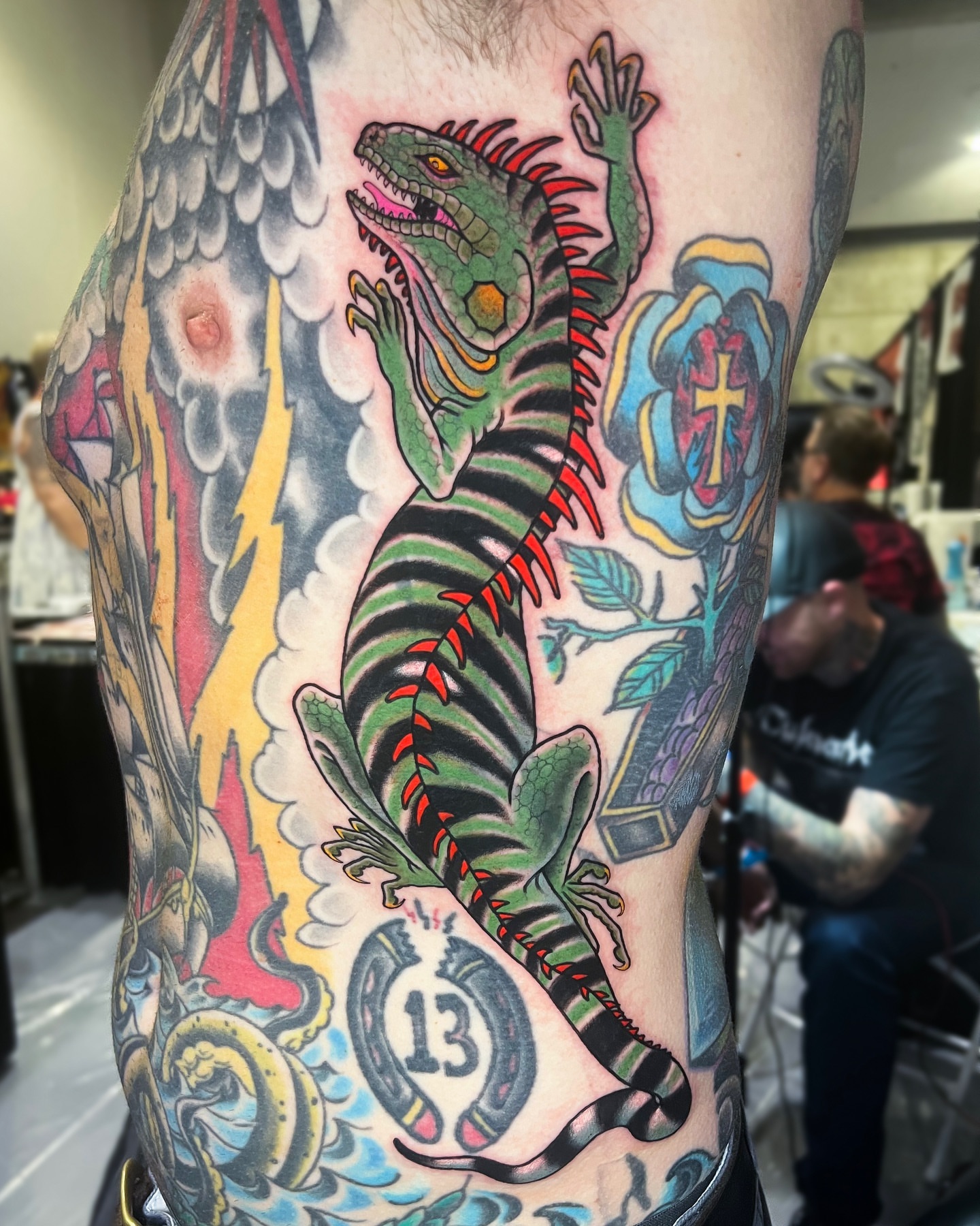 Iguana American traditional tattoo on the forearm by ๐ฎ๐๐๐ ๐ญ๐๐๐