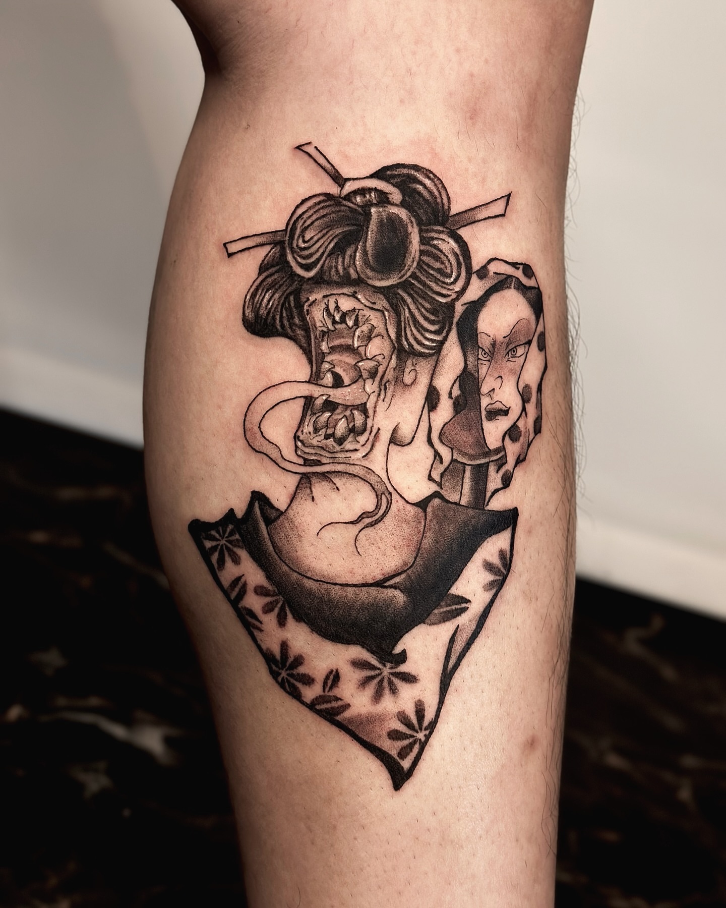 Tattoo by @kuropink_tattoo — black_and_grey, realism
