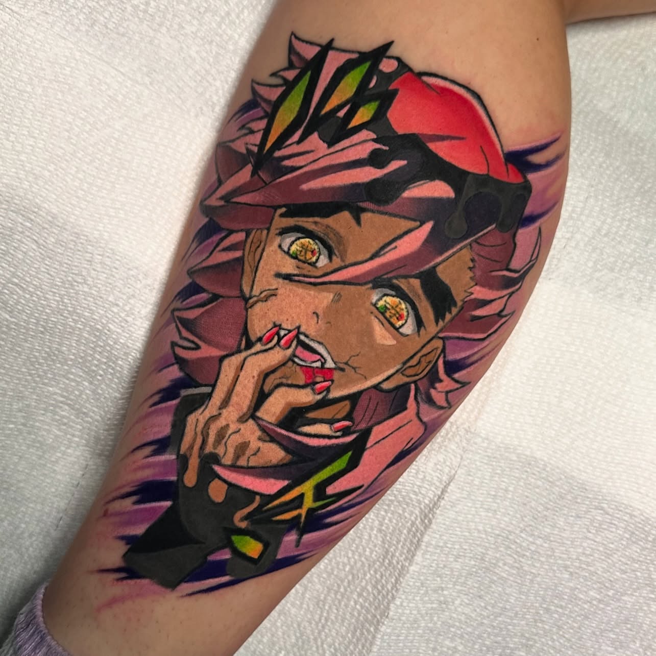 Anime character anime tattoo on the forearm by zackery simpson