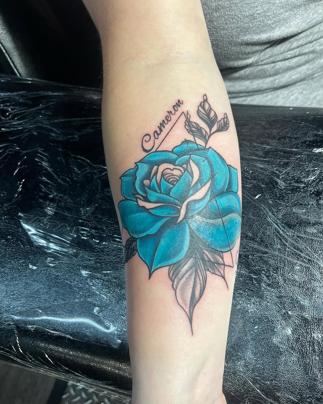 Tattoo by @gauge.creations — realism, lettering_script
