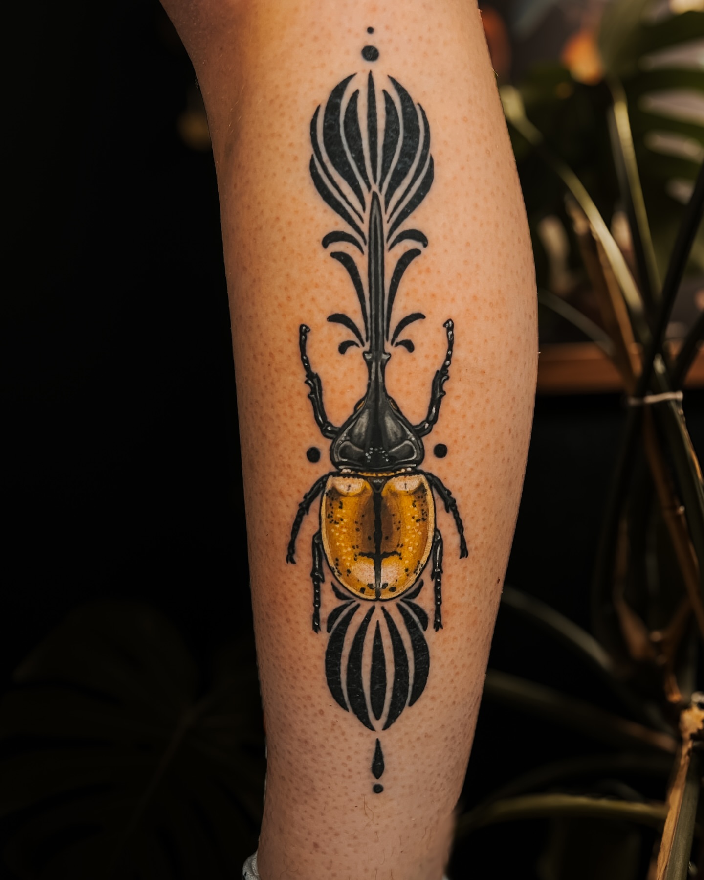 Tattoo by @xandria.tattoos β dotwork, geometric
