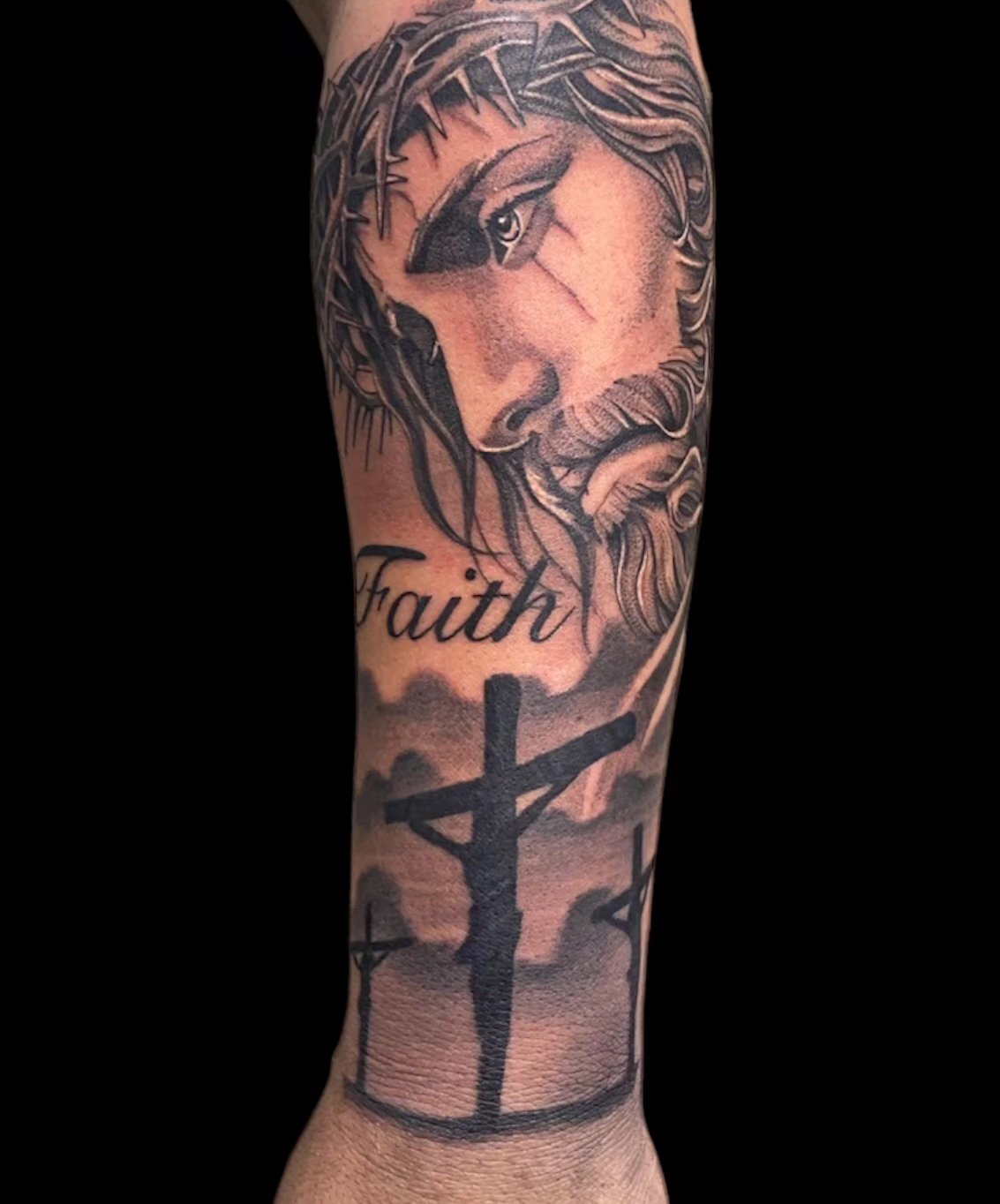 Tattoo by @bigcdotatts — black_and_grey, realism