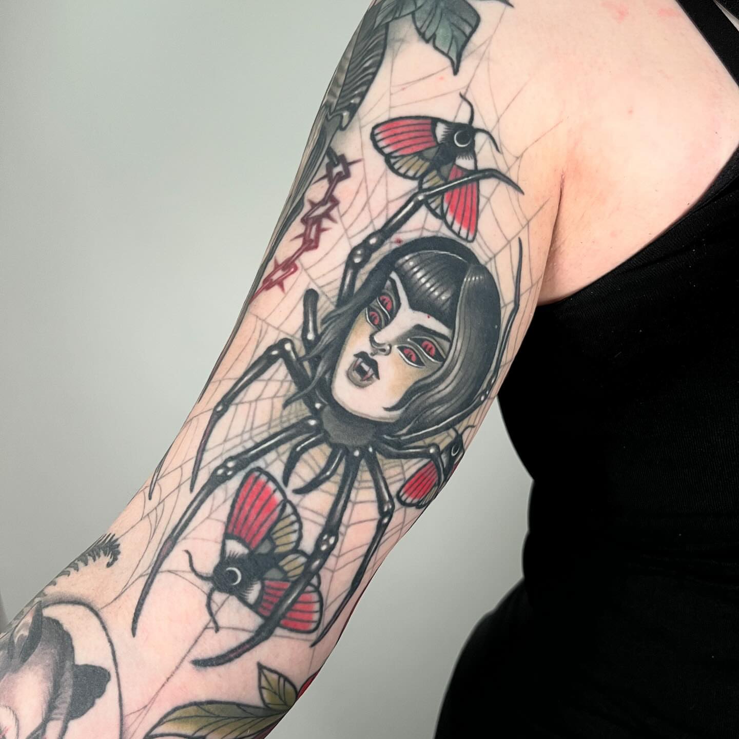 Tattoo by @saralewistattoo — american_traditional, dark_realism