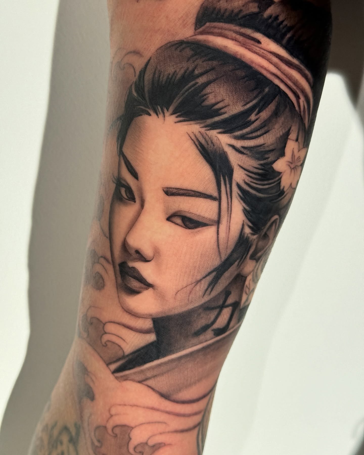 Geisha japanese irezumi tattoo on the forearm by Paul Jack II ⚜️ Tattoo Artist ⚜️Atlanta