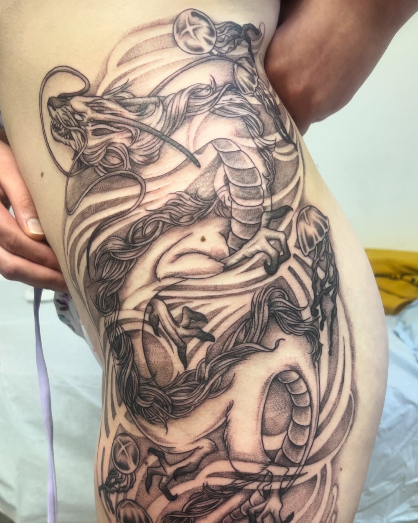 Tattoo by @thora_lorelei — black_and_grey, realism