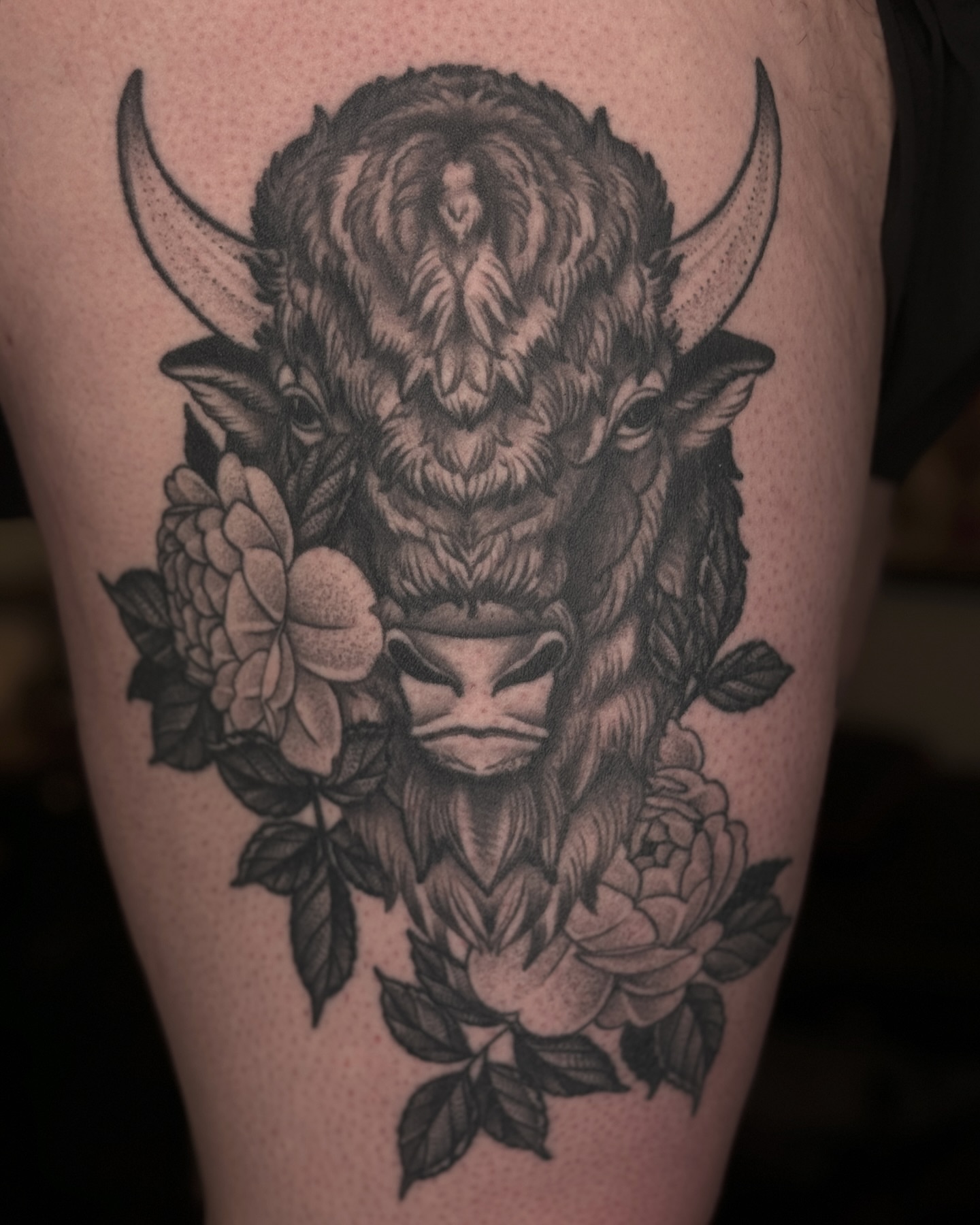 Tattoo by @thiefhands — black_and_grey, dotwork
