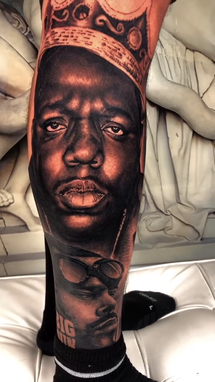 The Notorious B.I.G realism tattoo by Danny Rodriguez