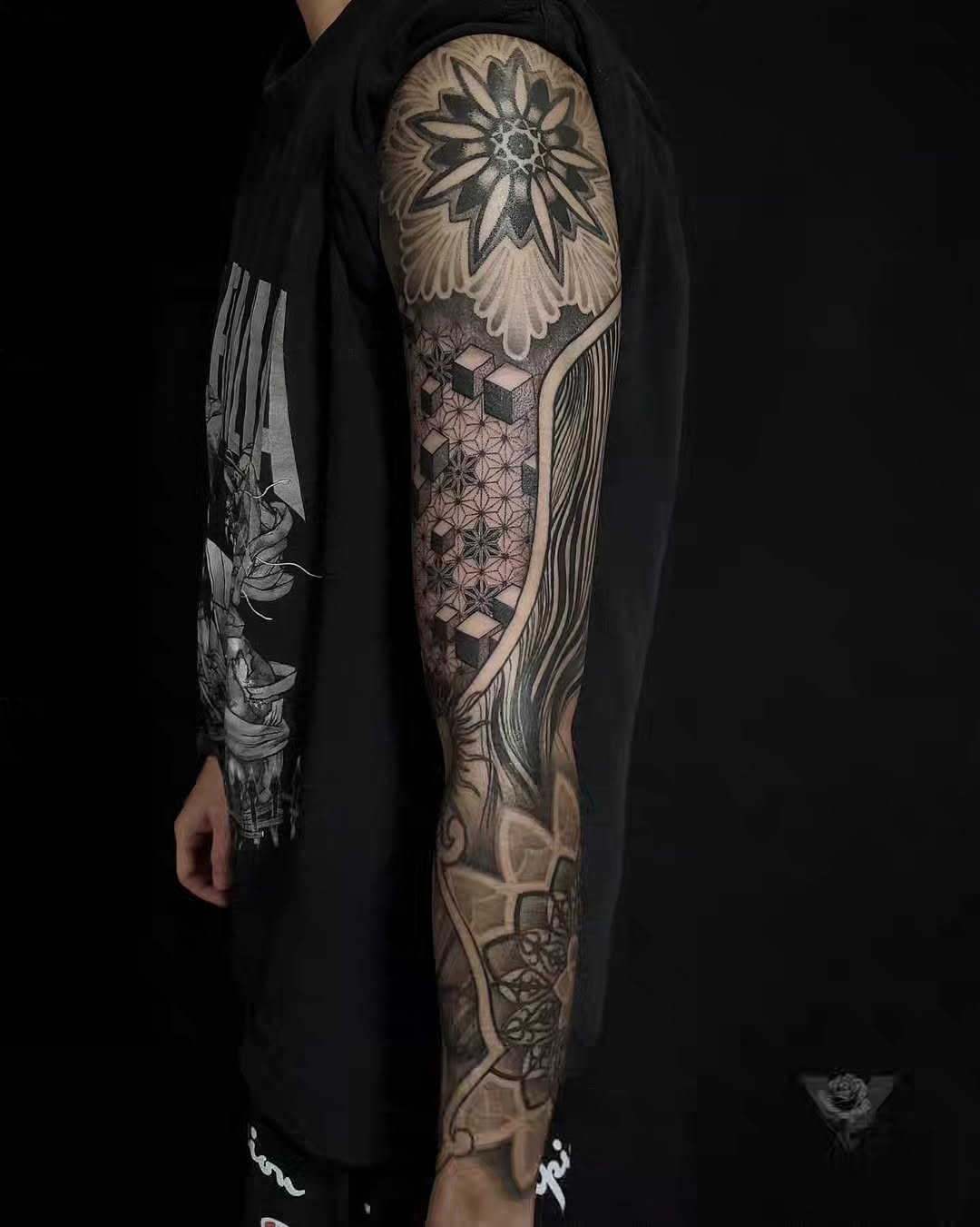 Tattoo by @v_affliction β geometric, black_and_grey