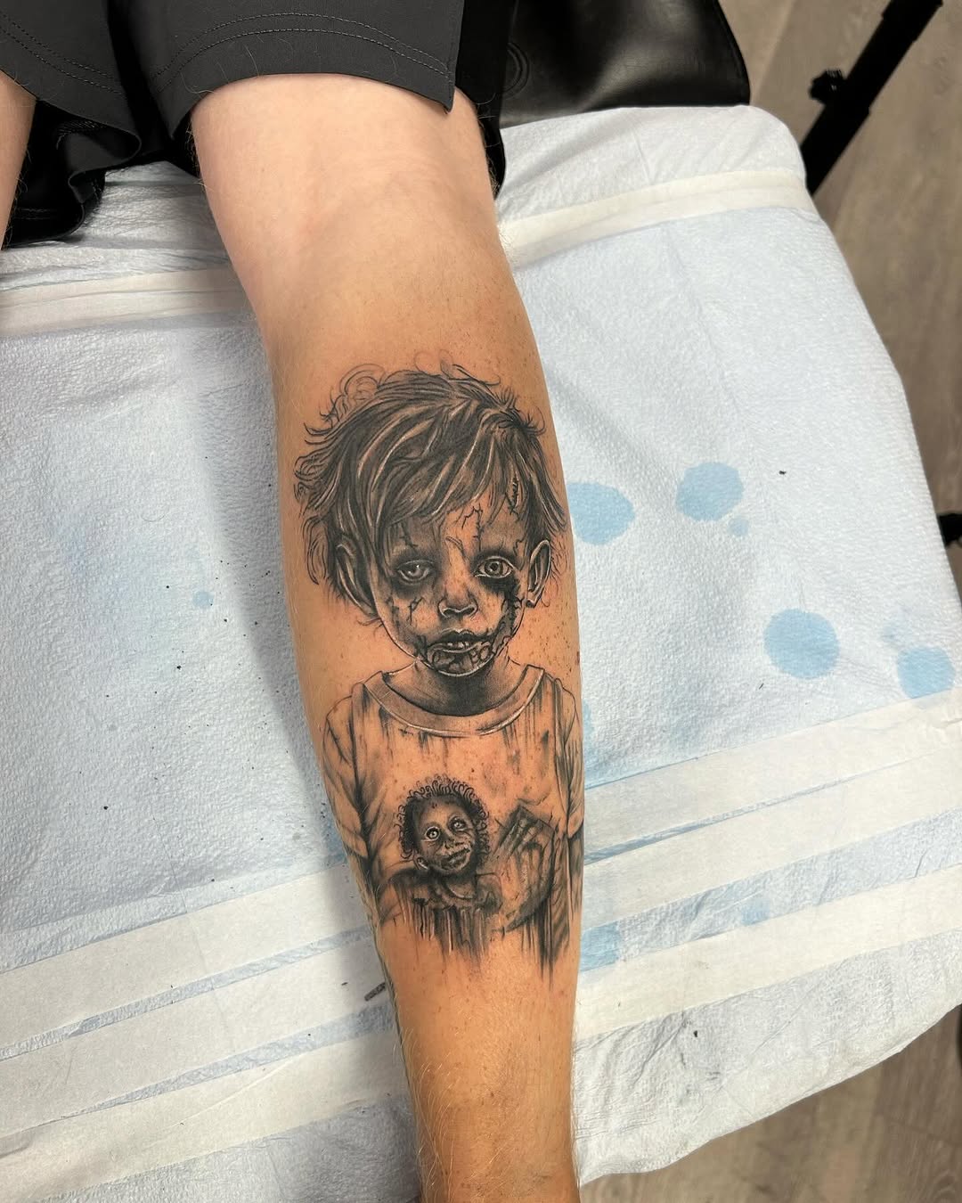 Tattoo by @alyssa.t.tattoos — dark_realism, black_and_grey