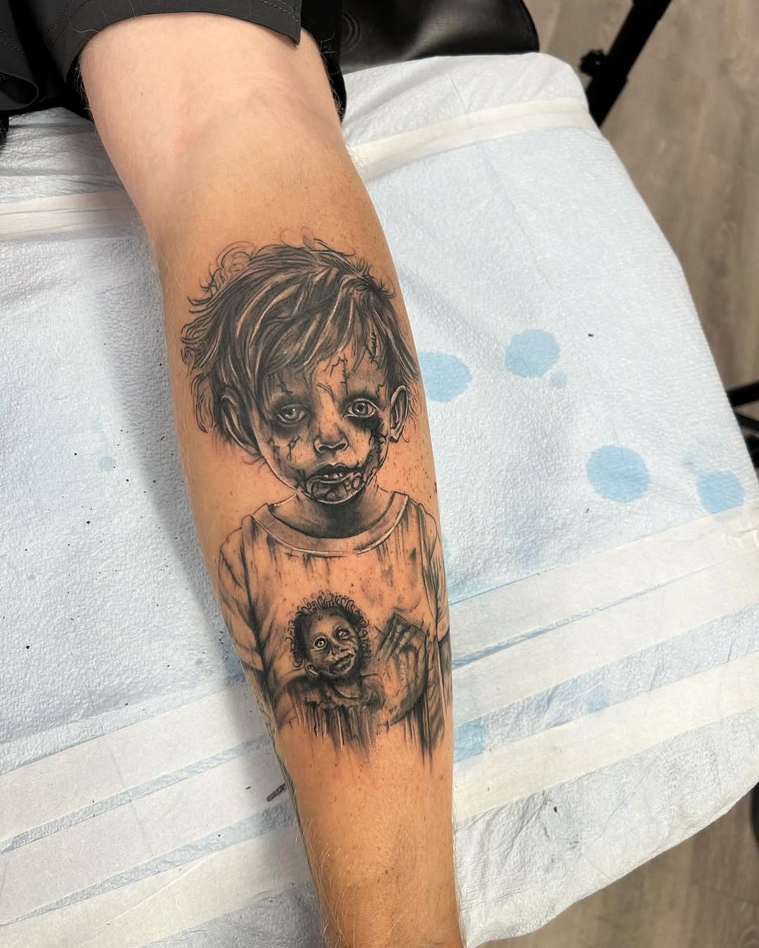 Tattoo by @alyssa.t.tattoos — dark_realism, black_and_grey
