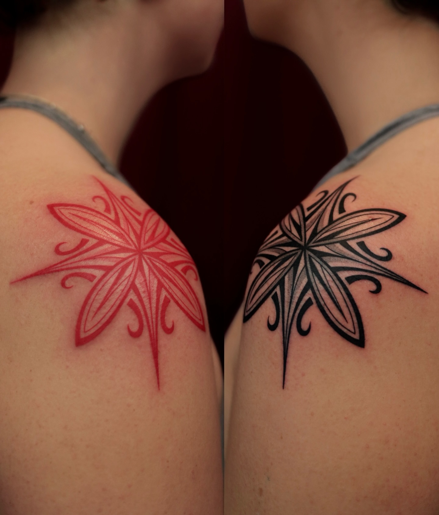 Star tribal tattoo on the shoulder by Seoul tattoo