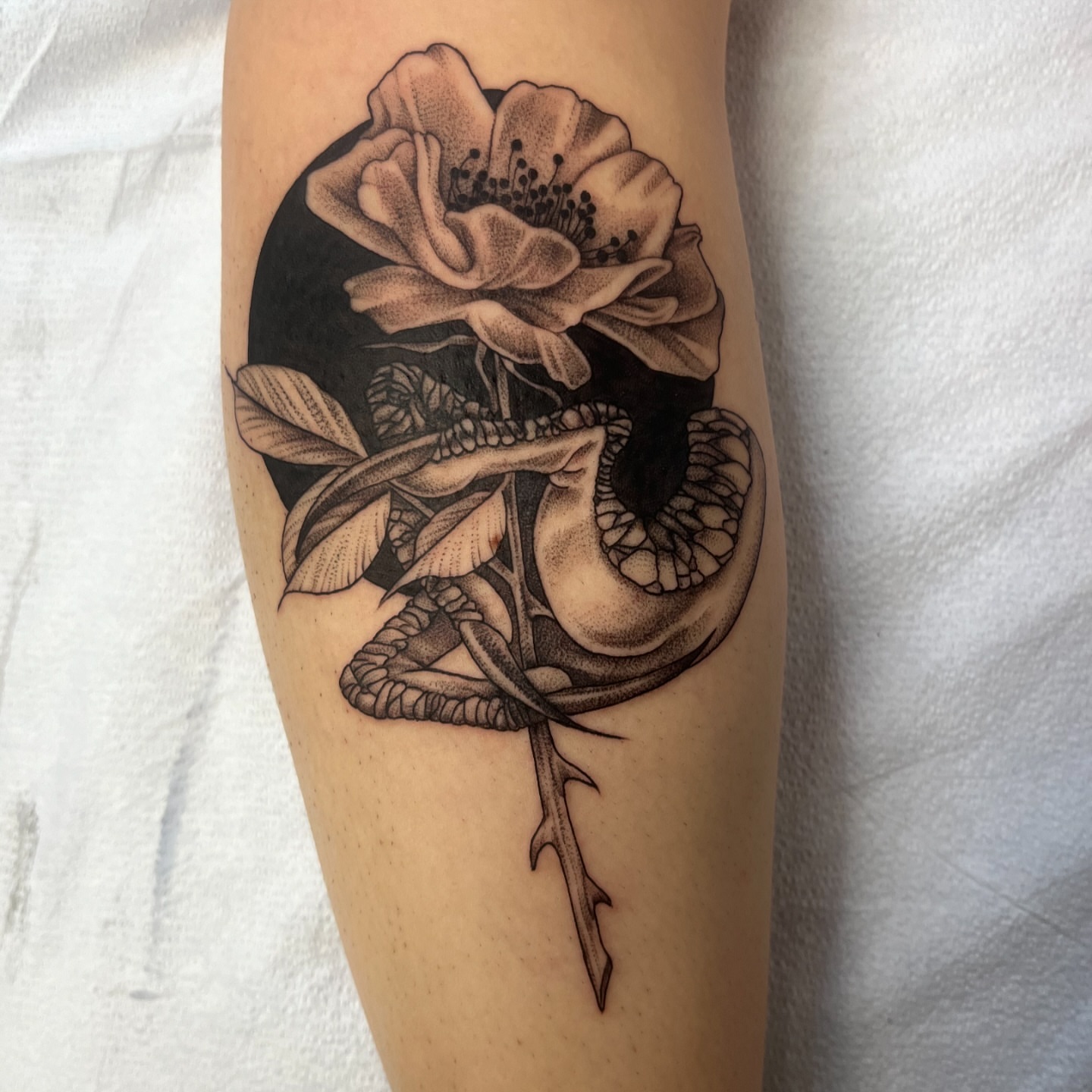 Tattoo by @thora_lorelei — black_and_grey, realism