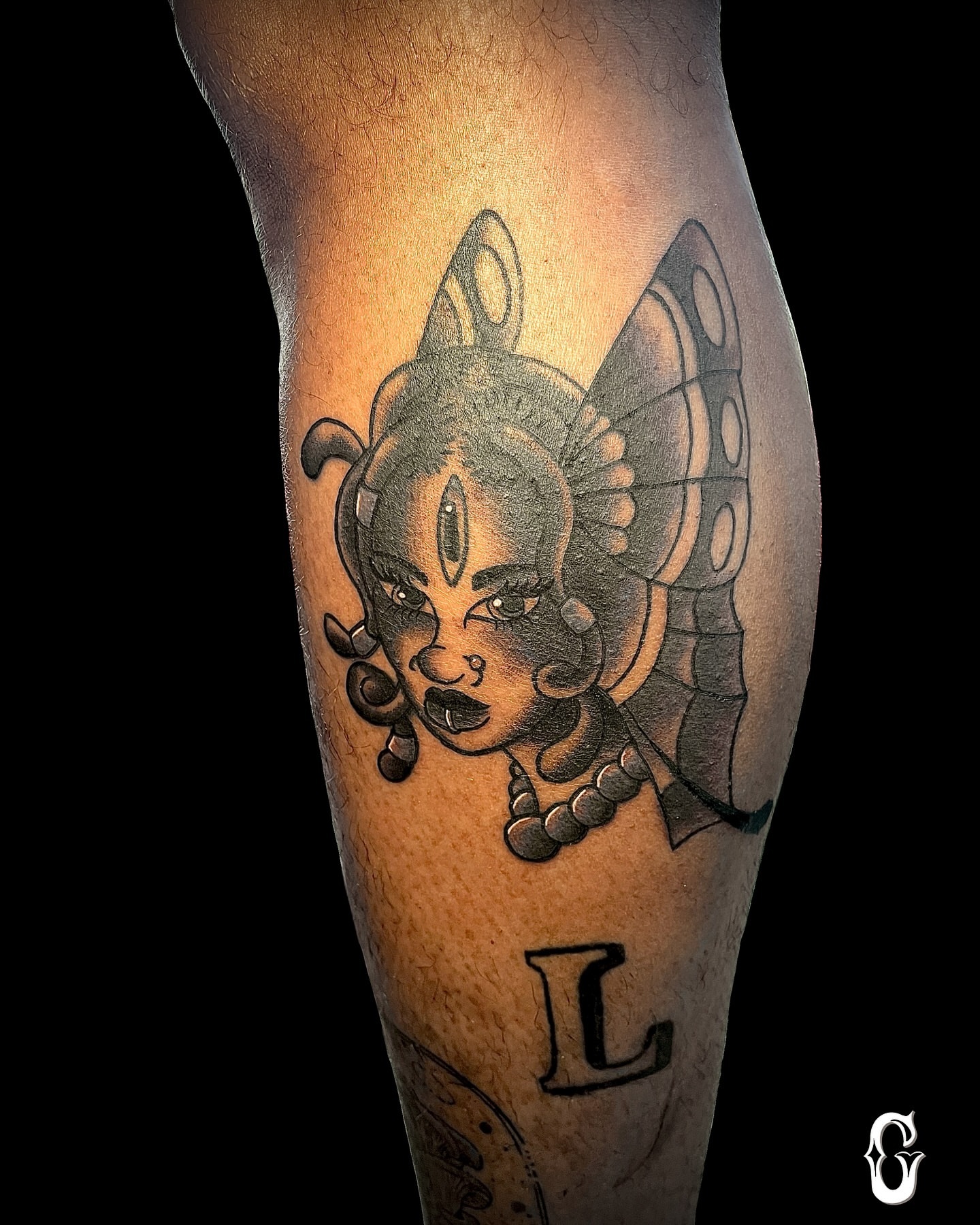 Woman with butterfly wings realism tattoo on the forearm by 757 tattooer