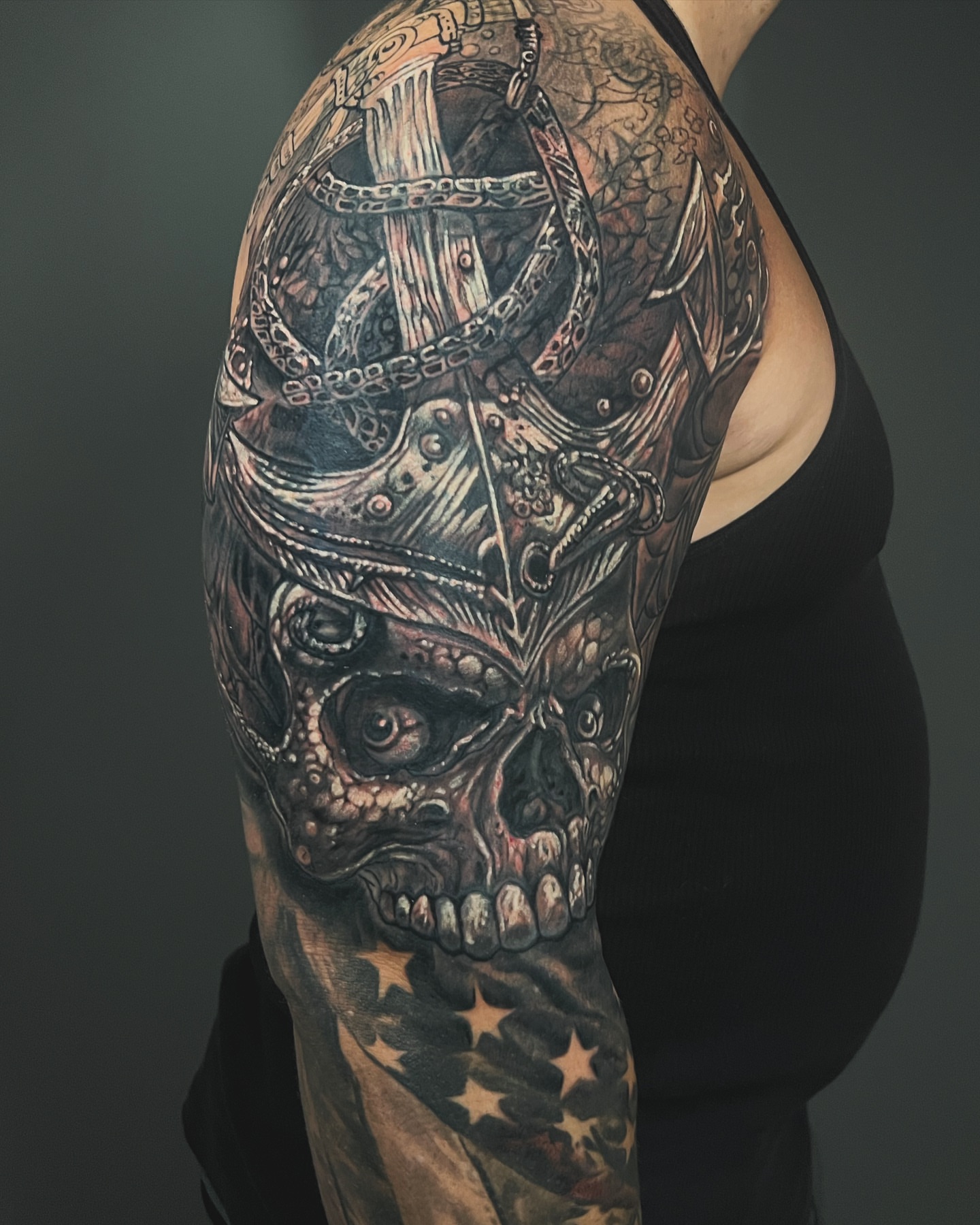 Tattoo by @biggusink — dark_realism, black_and_grey