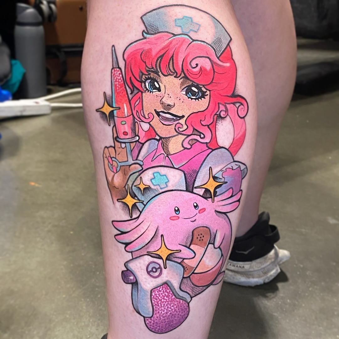 Tattoo by @karaxklenk — new_school, anime