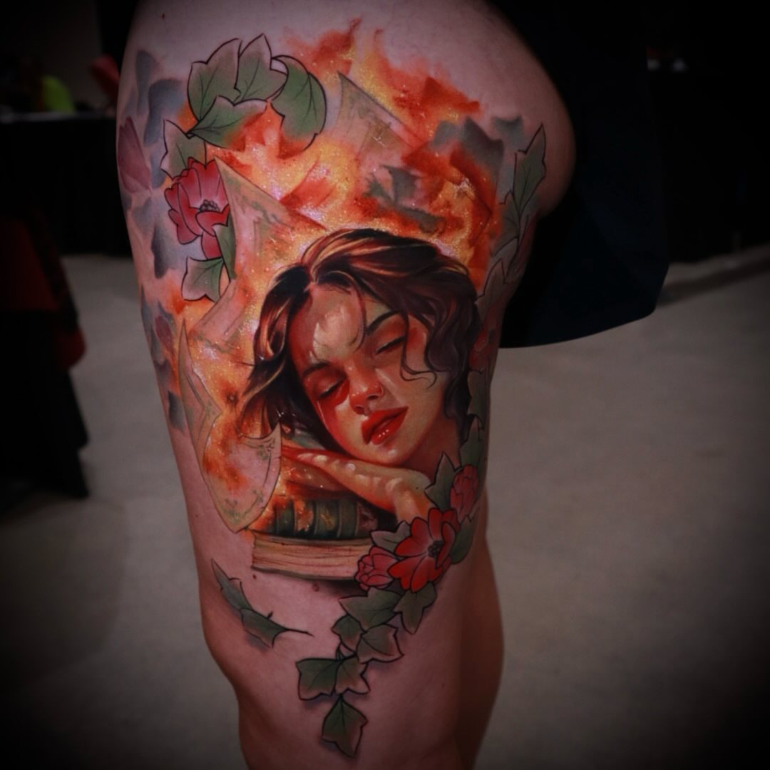 Tattoo by @mikejtattooer22 — watercolor, realism