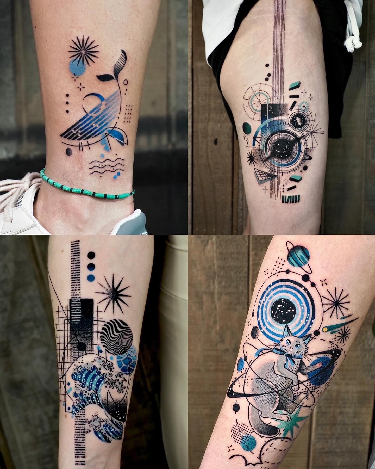 Tattoo by @hen_tattooer — geometric, illustrative