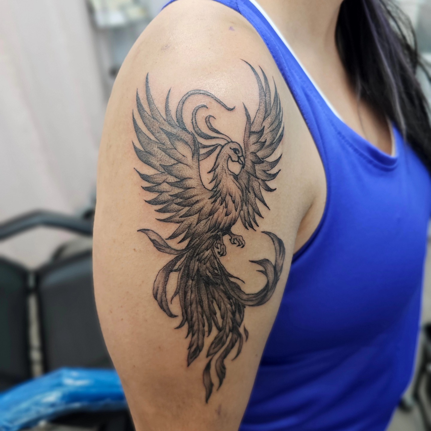 Tattoo by @jabbedbyjess — dotwork, black_and_grey