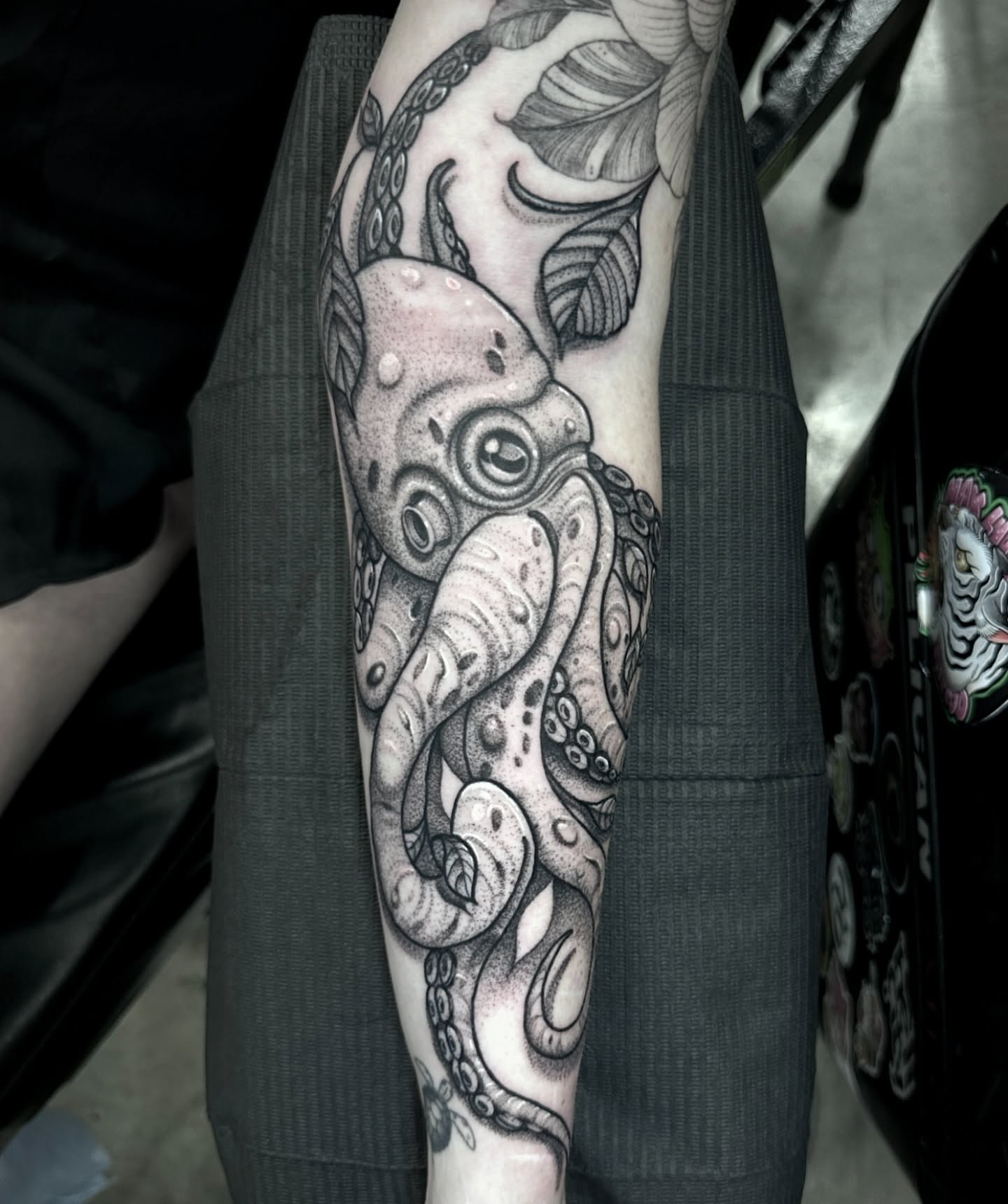 Octopus dotwork tattoo on the forearm by Ty Pallotta, Austin, Texas