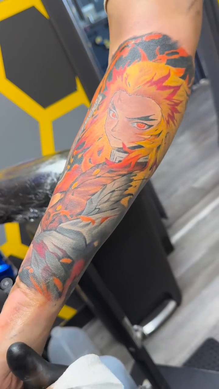 Tattoo by @huckleberrytattoos — anime