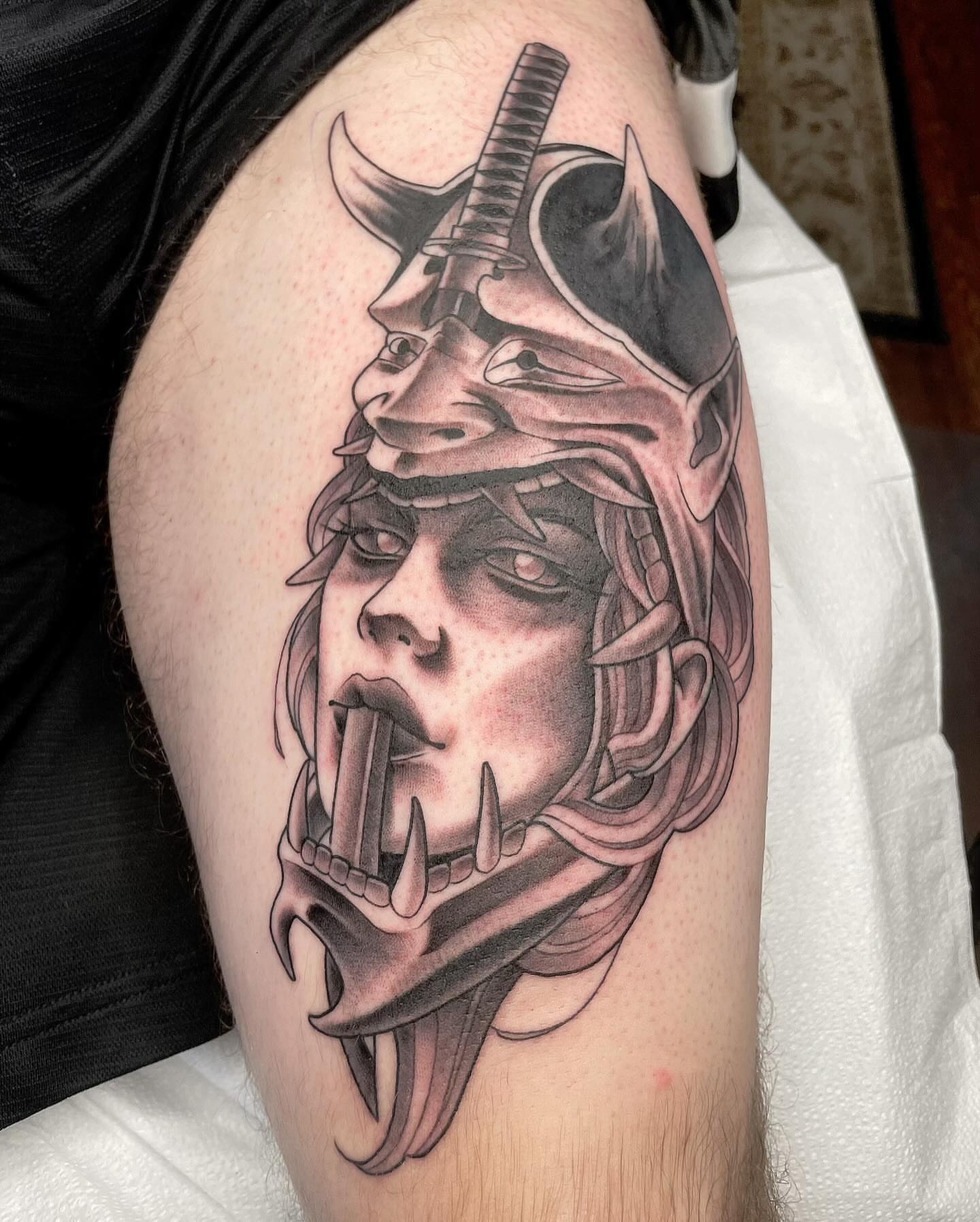 Tattoo by @booradleey — dark_realism, black_and_grey