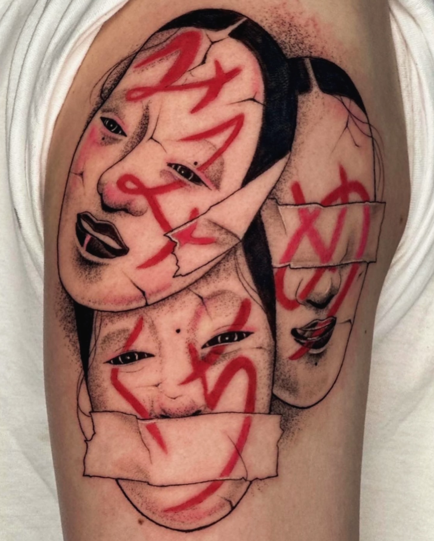 Tattoo by @kuropink_tattoo — dotwork, realism