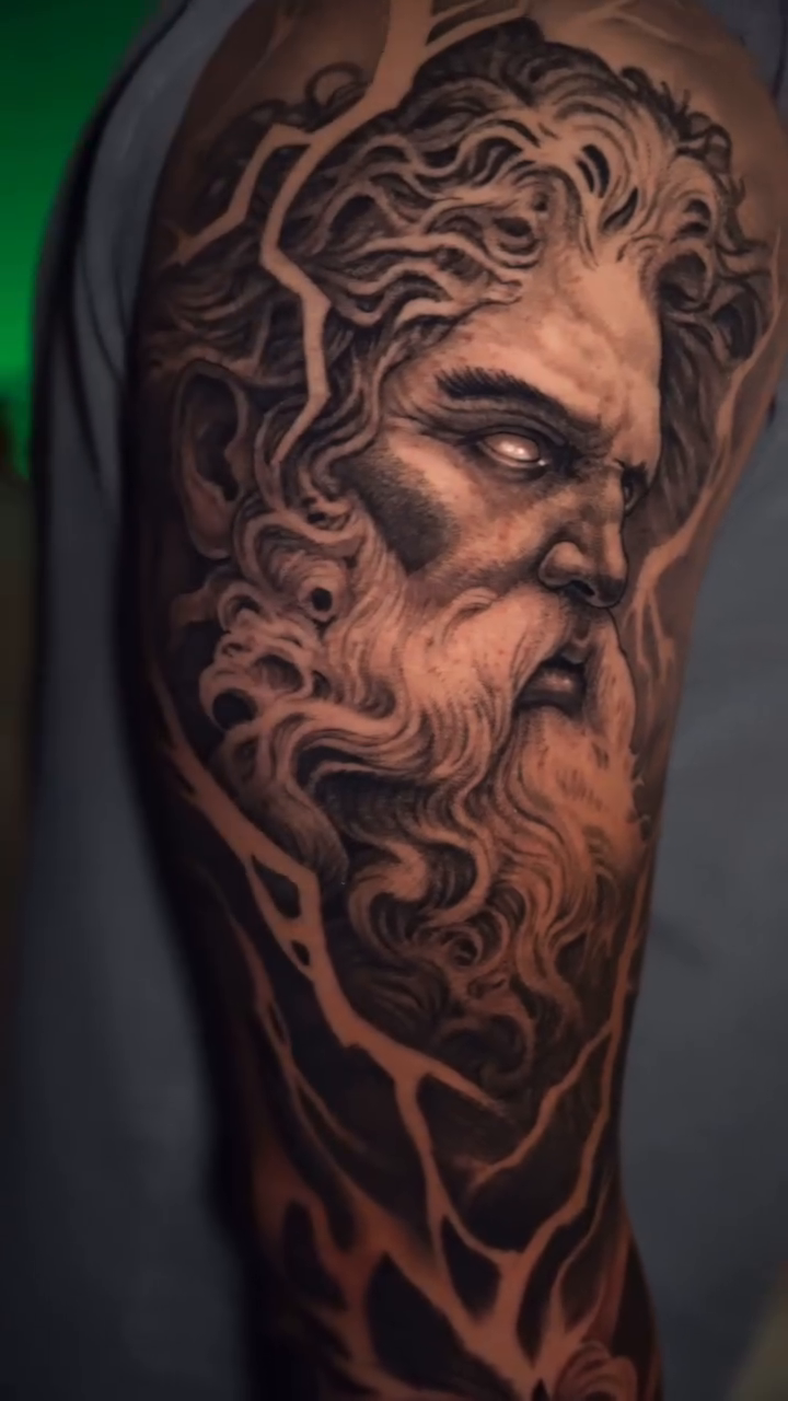 Tattoo by @aaronmtattoos — realism, black_and_grey
