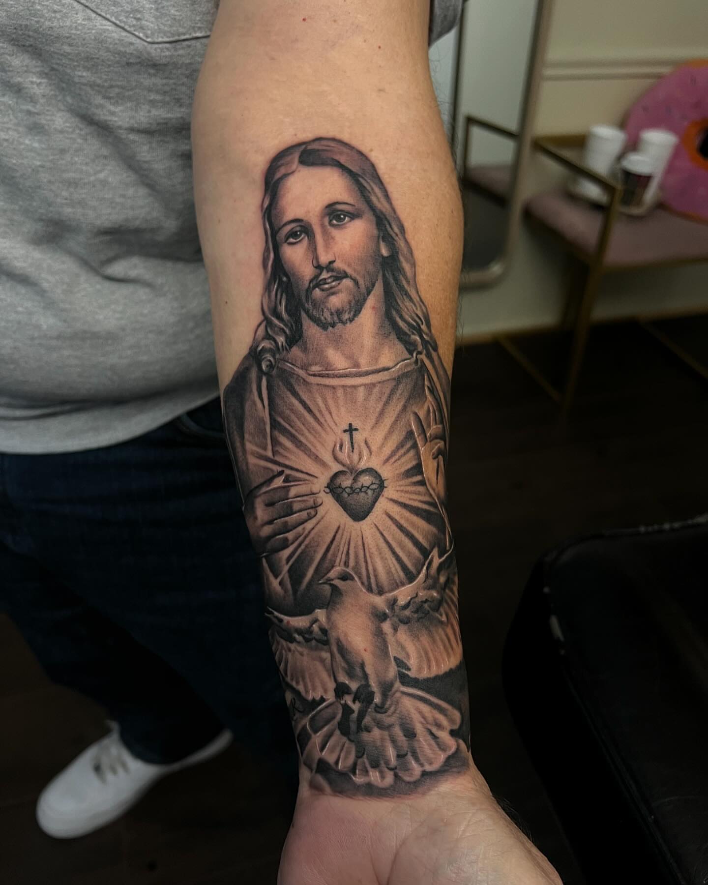Religious figure realism tattoo on the forearm by π²πππππππ β‘οΈ