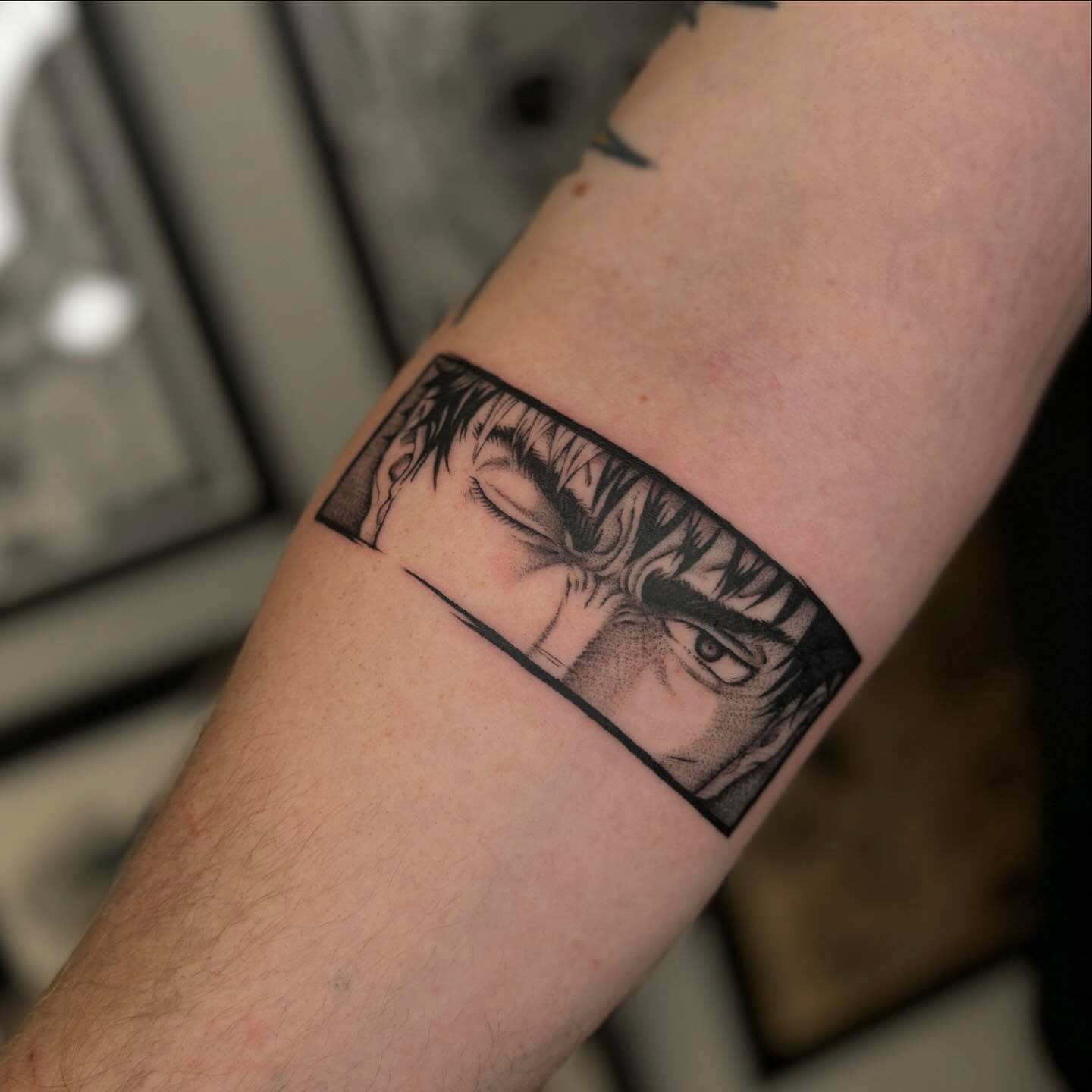 Tattoo by @mitchelkelftattoo — black_and_grey, dotwork