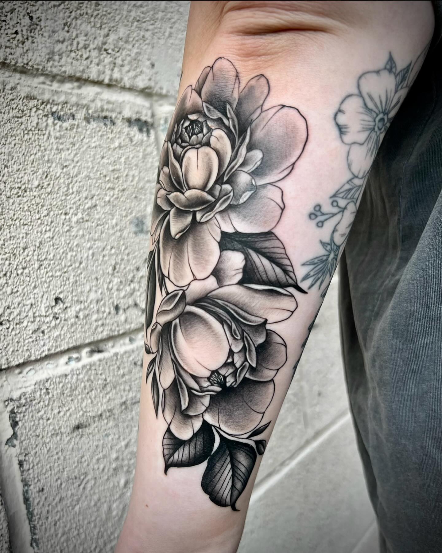 Flowers realism tattoo on the forearm by Tattoos by Katherina, Willoughby, Ohio