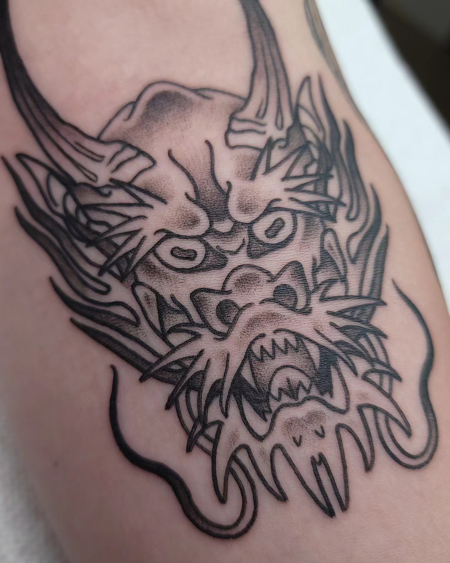 Tattoo by @gargeist — black_and_grey