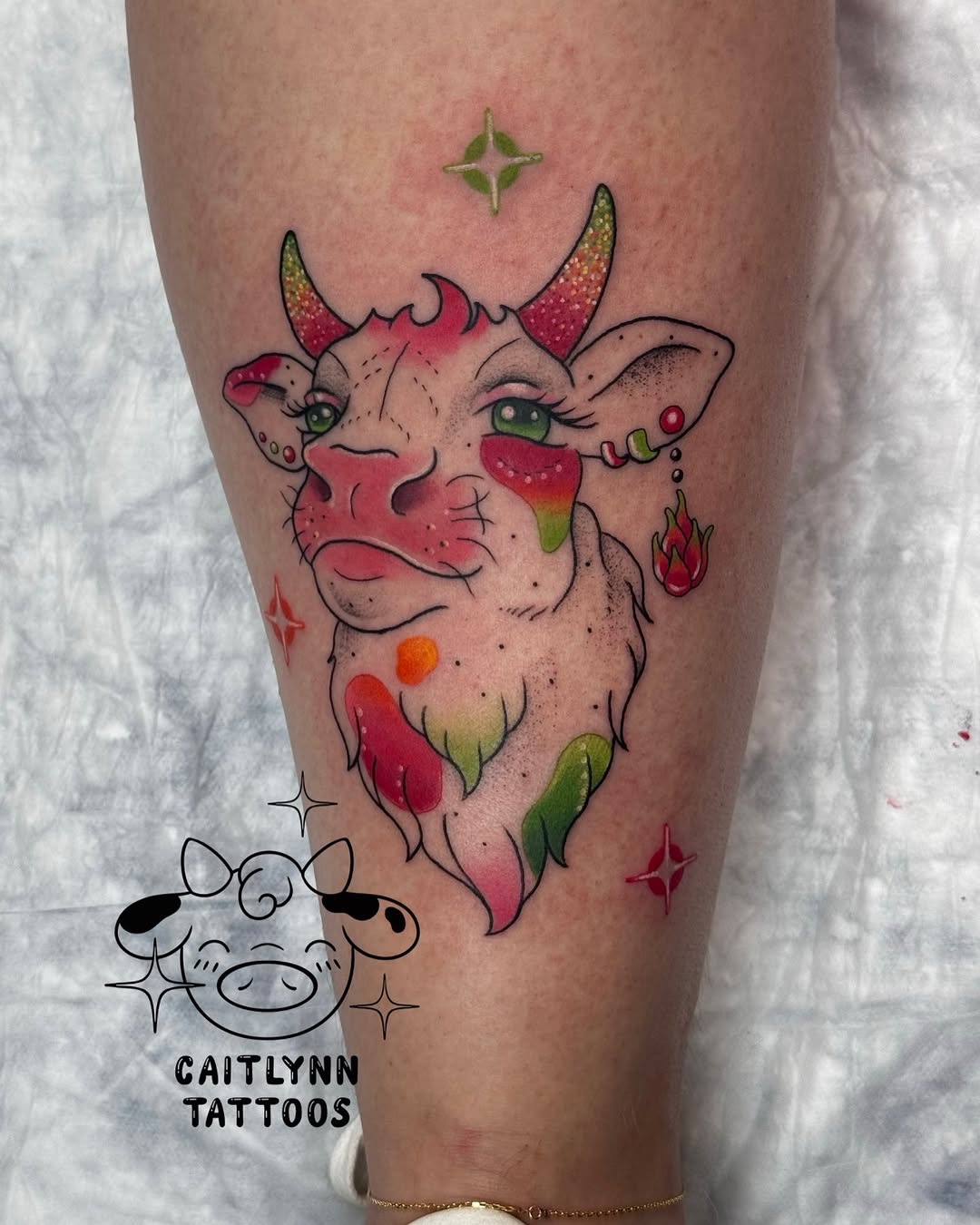 Tattoo by @caitlynntattoos — new_school, illustrative