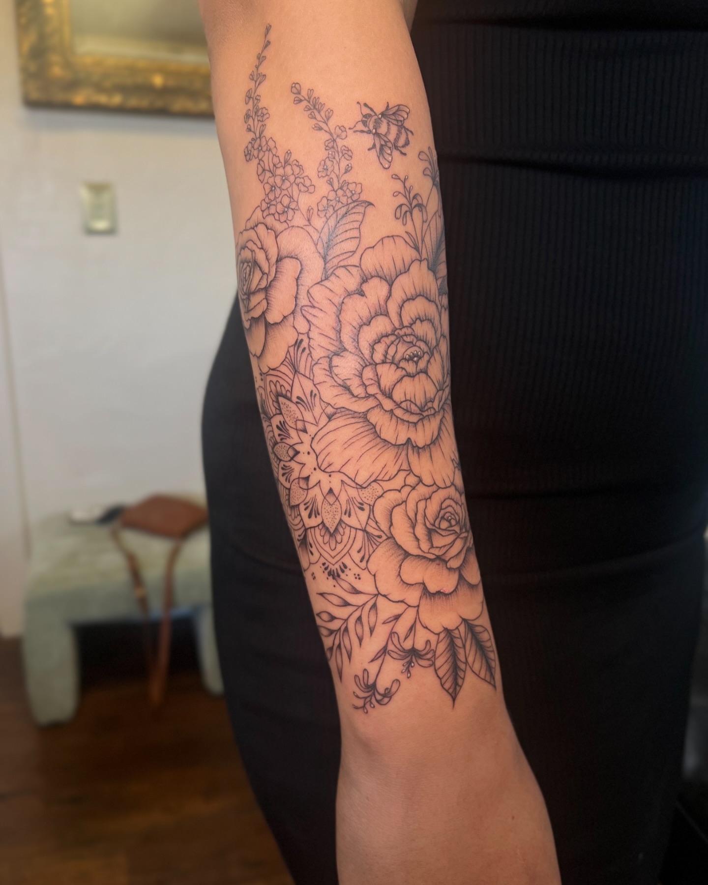 Tattoo by @chrystynamariee — black_and_grey
