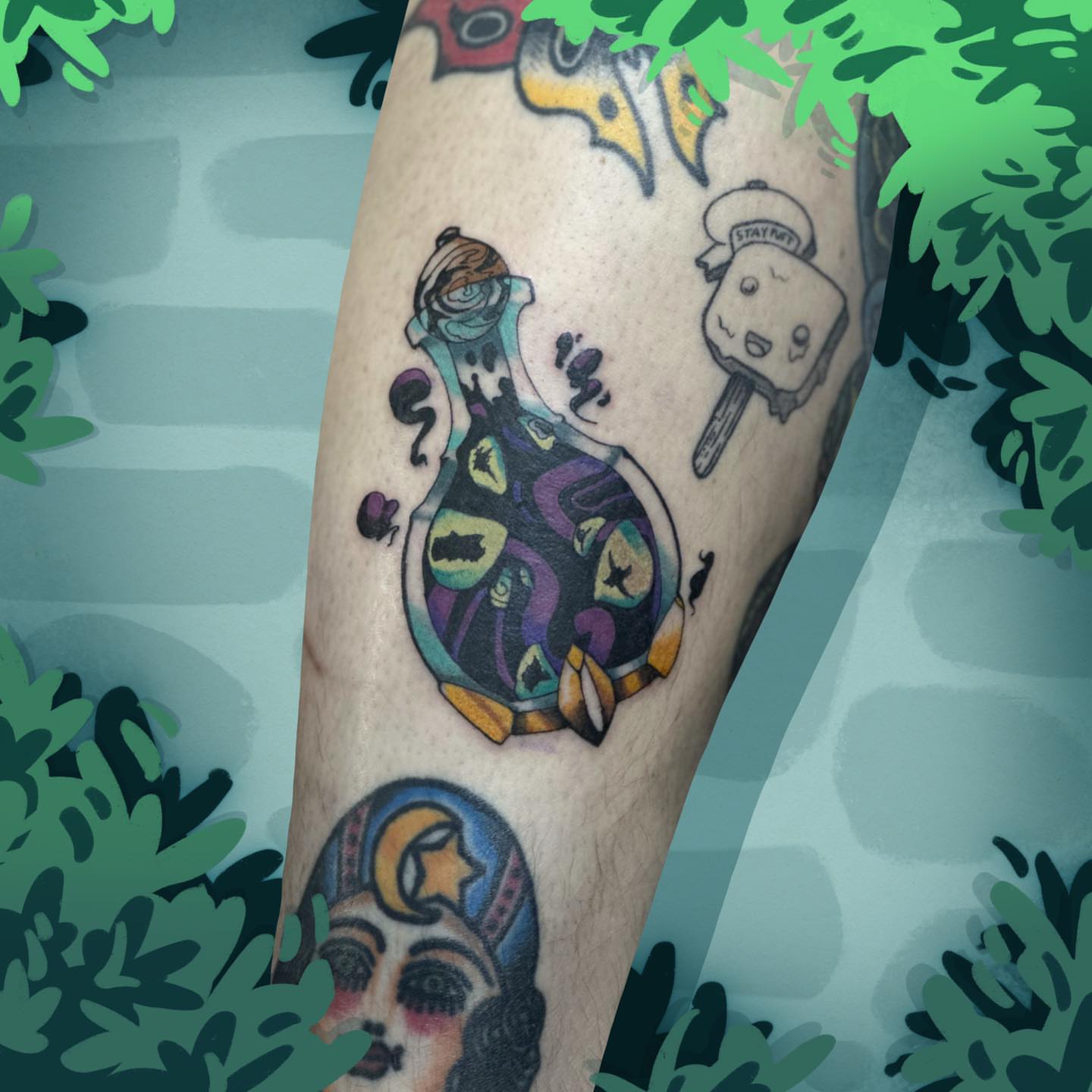 Tattoo by @dungeonfern โ new_school