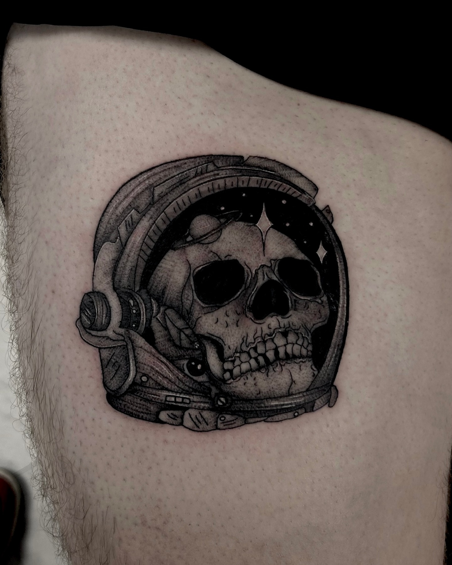 Tattoo by @deadgirltatting — black_and_grey, realism