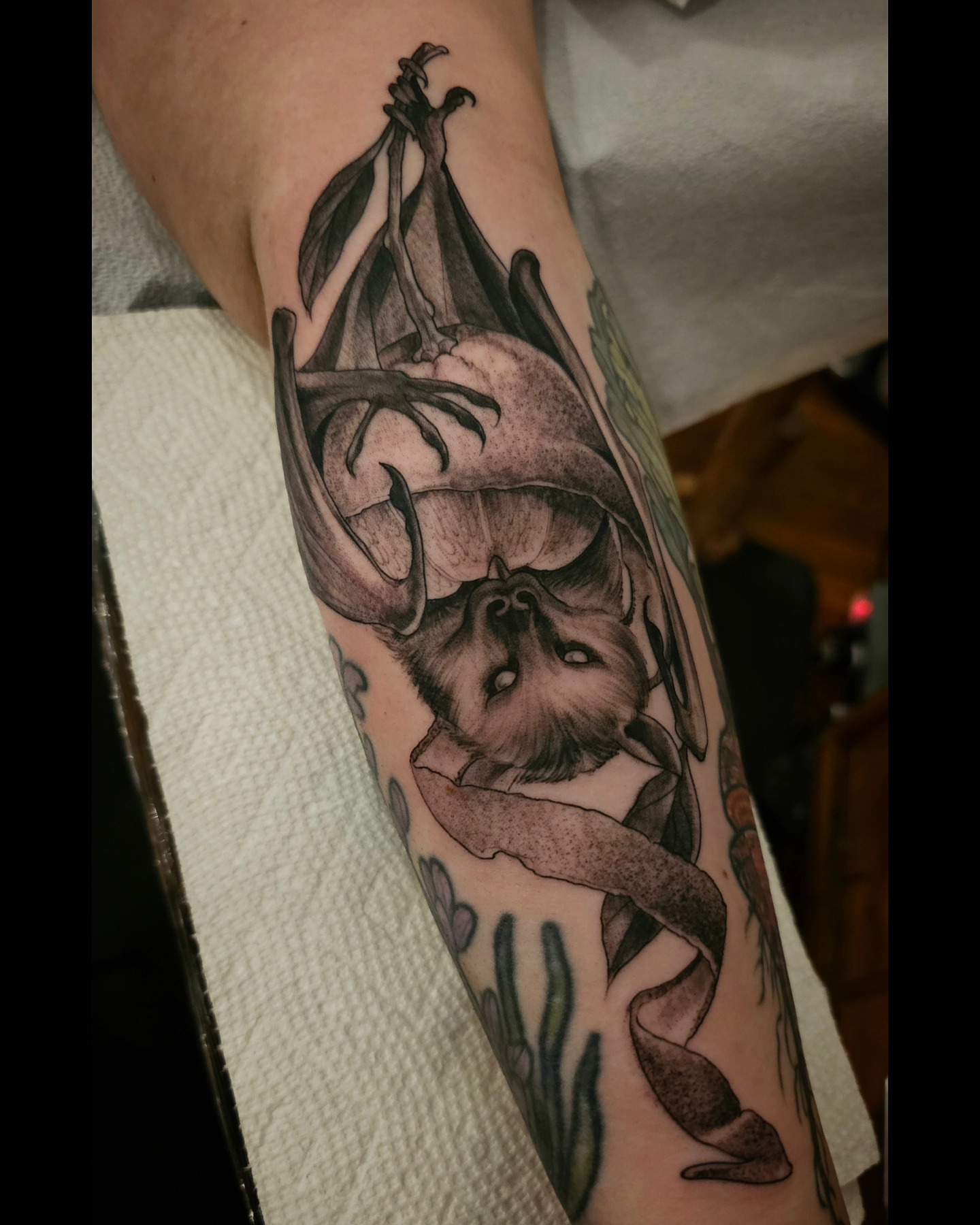 Mermaid dotwork tattoo on the forearm by Robert Kraiza - Philadelphia Tattoo Artist