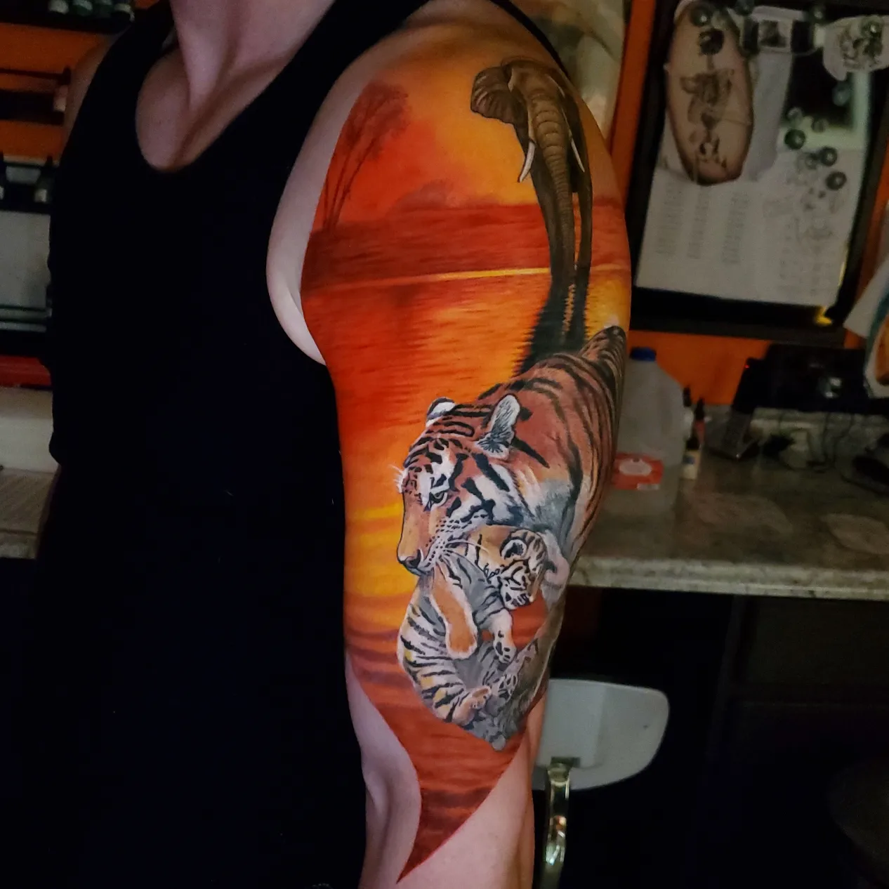 Tattoo by @mandrewtattoo — realism, dotwork