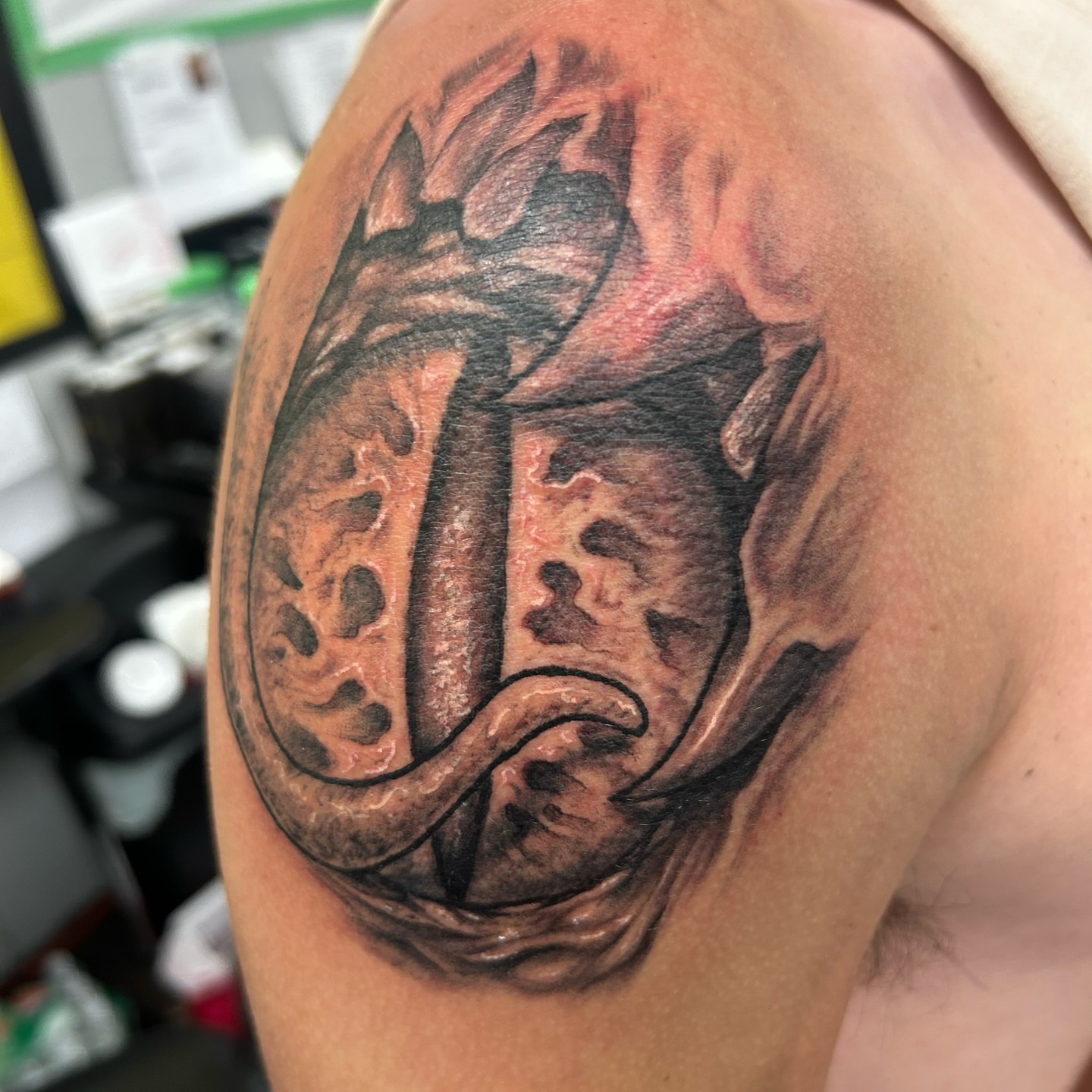 Tattoo by @austin_megallon — black_and_grey