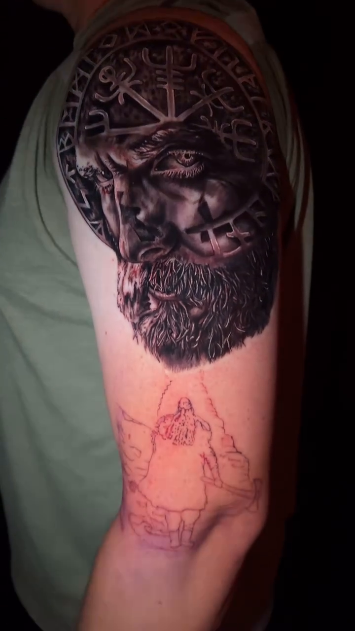 Tattoo by @pyramidofink β realism, black_and_grey
