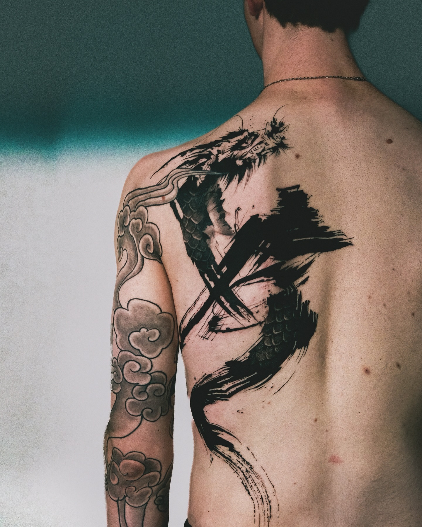 Tattoo by @who_is_ryu — black_and_grey, japanese_irezumi