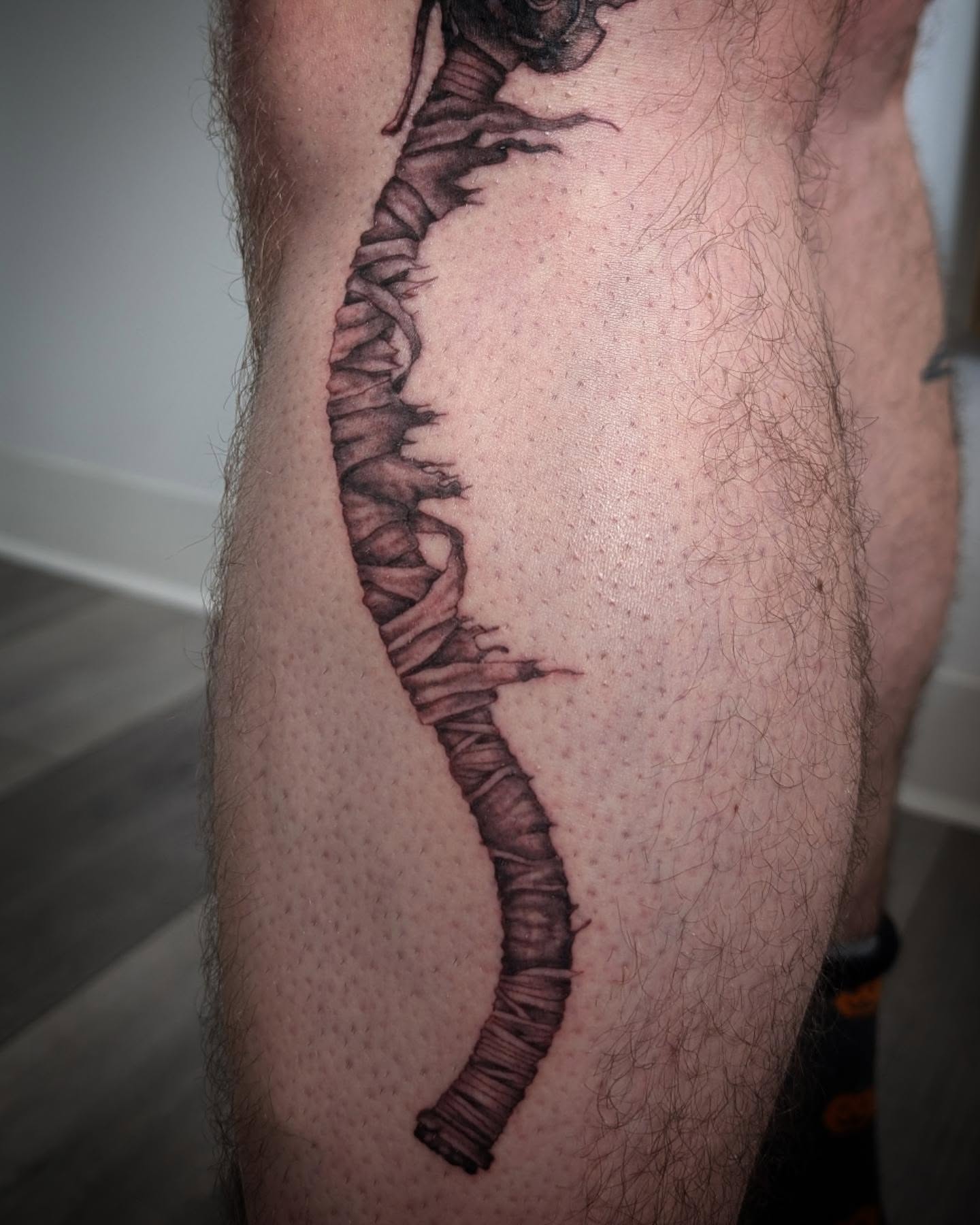 Tattoo by @cabinfevertattoo — black_and_grey