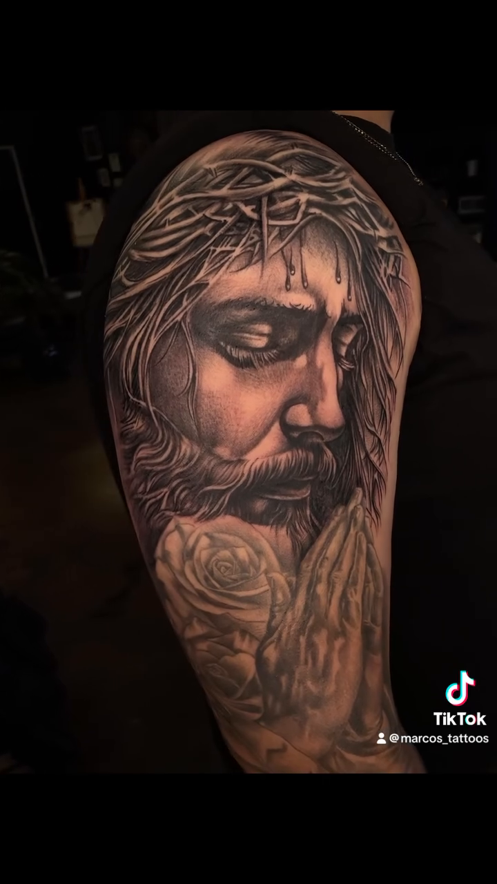 Tattoo by @marcos_tattoos β realism, black_and_grey