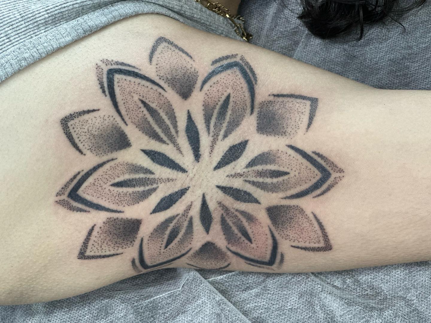 Tattoo by @eyepokes — dotwork