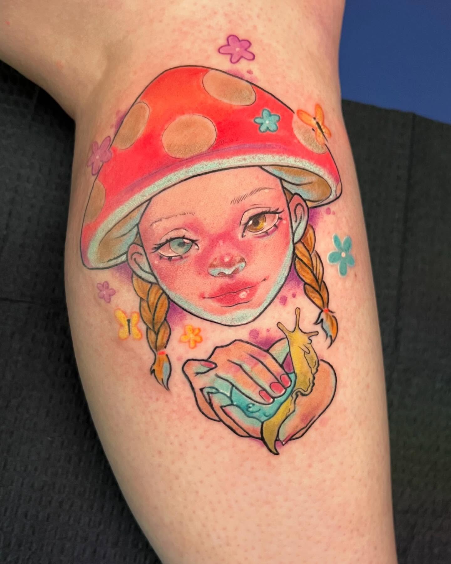 Tattoo by @broken.teeth.tattoos — watercolor, anime