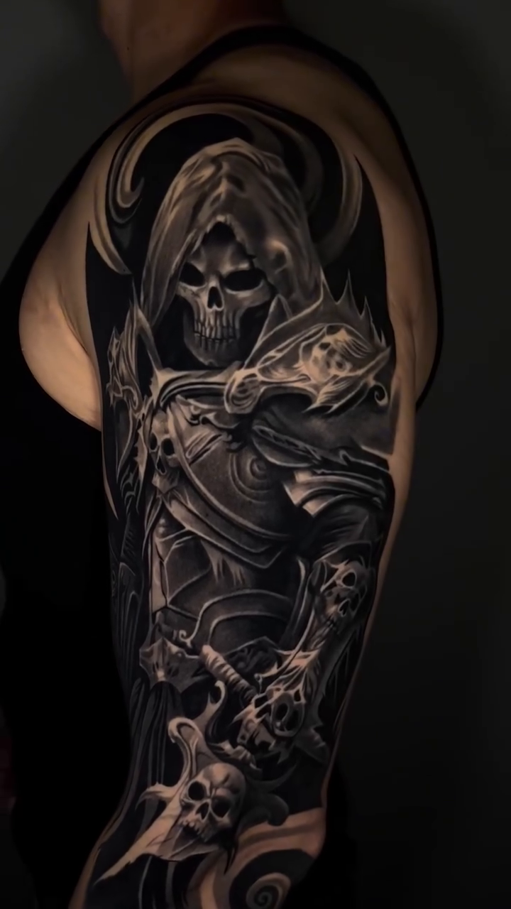 Tattoo by @nebesnuy_art — dark_realism, black_and_grey